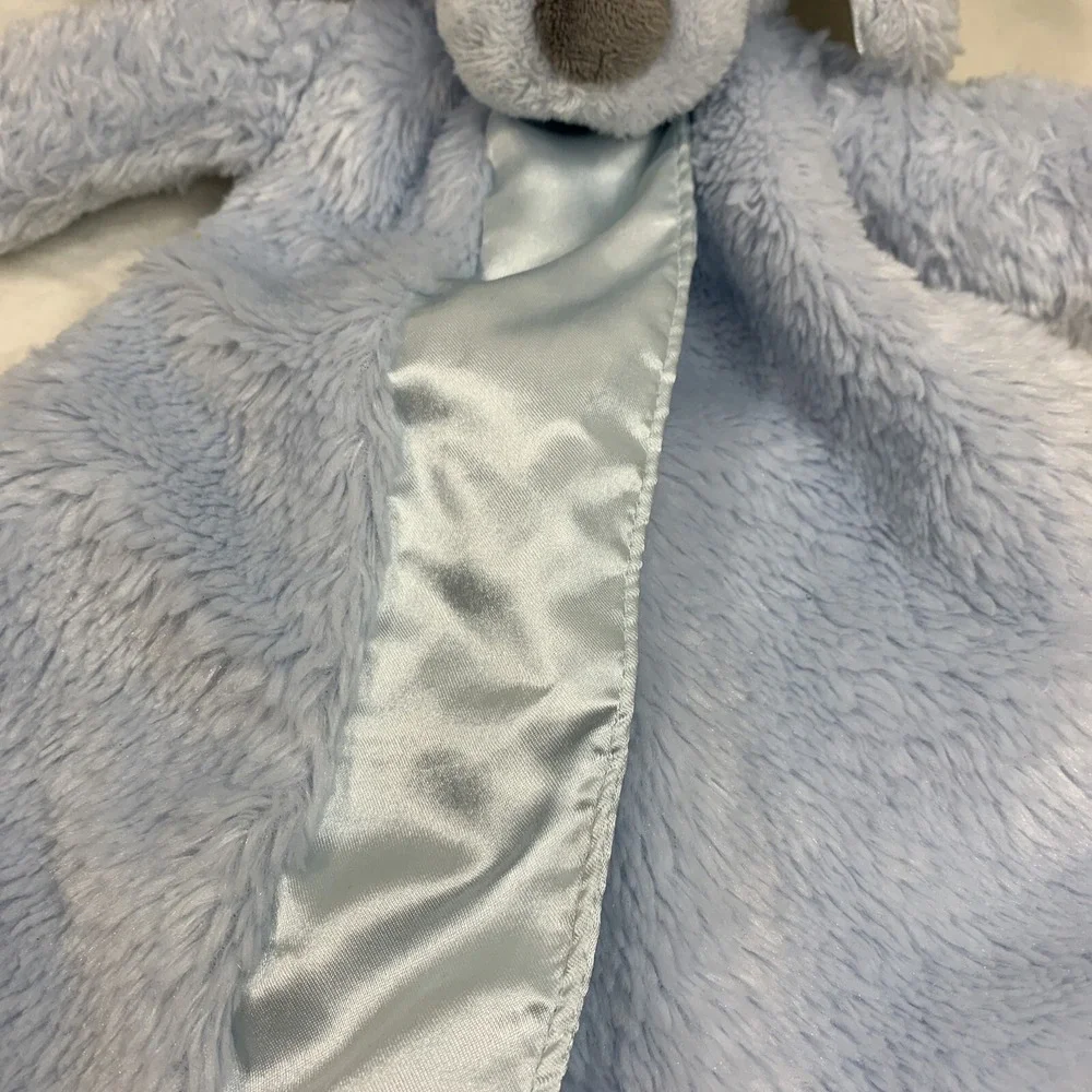 Gund Baby Puppy Dog Fluffey Huggy Buddy Blue Satin Fleece Security Blanket Lovey